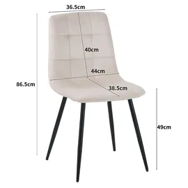 Albatros International Esszimmerstuhl Bora Samt beige 4er Set