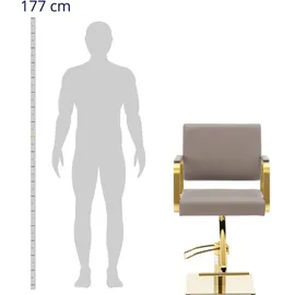 Physa Friseurstuhl mit Fußstütze 490 650 mm 200 kg Beige / Goldfarben - Friseurstühle physa