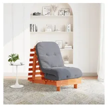 vidaXL Futon Schlafsofa mit Matratze Braun 60x206x11 Massivholz Kiefer