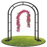 Generisch Schwer Rosenbogen Aus Metall, Stabil Torbogen Rankhilfe Gartenbogen Rosenhilfe Für Kletterpflanzen, Garten, Balkon, Hochzeitsdekoration, Wetterfest(Schwarz,W120 X H220cm)