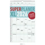 ALPHA EDITION GmbH & Co. KG Superplaner XL 2026 6 Spalten - Familien-Timer 26x45 cm - Offset-Papier - mit Ferienterminen - Wand-Planer - Familienkalender - Alpha Edition