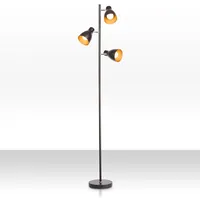 B.K.Licht Stehlampe Vintage mit Fußtaster, schwenkbar, E27 Fassung, max.