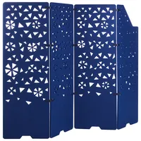 Beliani Raumteiler 240 x 180 cm Marineblau