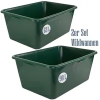 Petigi Allzweckkiste 2er Set 65 L/90 L Grün