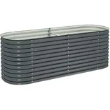 vidaXL Garten-Hochbeet verzinkter Stahl 400 x 80 x 44 cm Grau