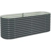 vidaXL Garten-Hochbeet verzinkter Stahl 400 x 80 x 44 cm Grau