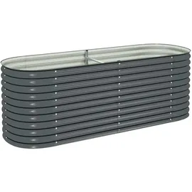 vidaXL Garten-Hochbeet verzinkter Stahl 400 x 80 x 44 cm Grau