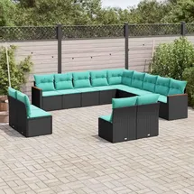 vidaXL Gartensofa-Set 13-tlg. schwarz