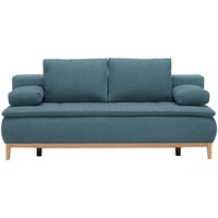 Carryhome Boxspringsofa, Türkis, Textil, Buche, massiv, 2-Sitzer, Füllung: Schaumstoff, 202x78x93 cm, Stoffauswahl, Schlafen auf Sitzhöhe, Wohnzimmer, Sofas & Couches, Schlafsofas, Boxspringsofas