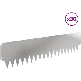 vidaXL Raseneinfassung 103 x 25 cm 30 Stück Silber