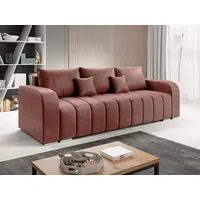 MIRJAN24 Schlafsofa Pufetto, mit Schlaffunktion und Bettkasten, Metallfüße, Bonellfeder, Kissen-Set rosa