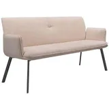 Novel Sitzbank Beige, Metall, Textil, 3-Sitzer, 180x88x63 cm, Esszimmer, Bänke, Sitzbänke