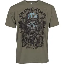Oldschool Biker T-Shirts grün XL