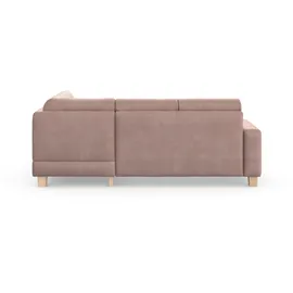 Home Affaire Ecksofa »Summer L-Form«, mit Ottomane, wahlweise mit Bettfunktion und Bettkasten, Cord-Bezug rosa