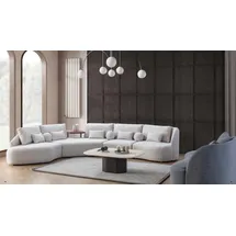 xlmoebel Weißes Ecksofa modernes L-Form Sofa Wohnzimmer Couchen Holzgestell Sofa