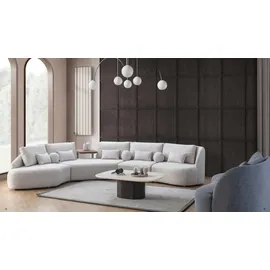 xlmoebel Weißes Ecksofa modernes L-Form Sofa Wohnzimmer Couchen Holzgestell Sofa