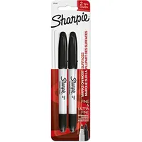 Sharpie Permanentmarker | ultradünne Spitze | schwarz | 2er-Packung