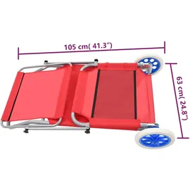 vidaXL Sonnenliege Klappbar 200 x 60 x 55 cm Rot