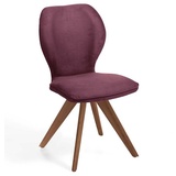 Niehoff Sitzmöbel Colorado Trend-Line Design-Stuhl Wild-Nussbaum/Polyester - 180° drehbar Nirvana rot