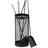 Relaxdays Kaminbesteck 5-tlg. Set im Eimer Edelstahl 0,30 m Schwarz