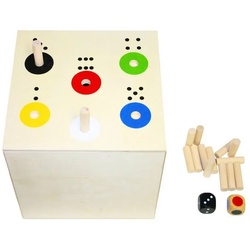 EDUPLAY Lernspielzeug "Ab in die BOX" - BIG mit 2 Würfel & 30 Holzstäbchen bunt