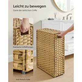 Songmics Wäschekorb, mit Griffen, faltbar, Wäschesack herausnehmbar, 55 L - Naturbelassen