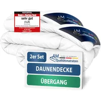 DormiGood Daunendecke 135x200 Ganzjahres 2er Set - Made in Germany - 100% Extraweiche Daunen - Atmungsaktive Ganzjahresdecke 135x200 - Oeko-TEX zertifizierte Federbettdecke Bettdecke