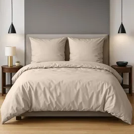 Traumschlaf Pure Mako-Satin 155 x 220 cm + 80 x 80 cm beige