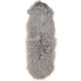 KUHFELL online & NOMAD Fellteppich Island Doppel Lammfell 180x60 cm – Couchauflage aus 2 Fellen grau