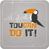 Sheepworld - 46767 - Untersetzer, A5, Viel Glück Toucan do it!, Kork, 9,5cm x 9,5cm