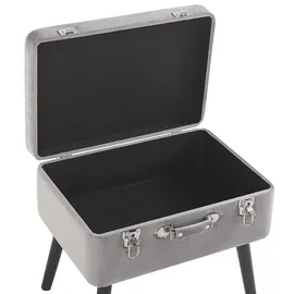 Beliani Sitzhocker mit Stauraum Samt 52 x 46 x 36 cm Grau