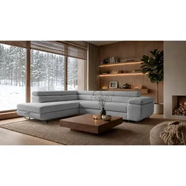 storez24 Eckcouch Textil 3-Sitzer Grau