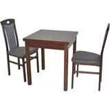 Hofmann Living And More Essgruppe "3tlg. Tischgruppe", schwarz (nussbaum, nachbildung, schwarz, nussbaum, nachbildung), B:45cm H:95cm T:48cm, FSC-zertifiziertes Massivholz, HOFMANN LIVING AND MORE, Sitzmöbel-Sets, Essgruppe, Stühle montiert