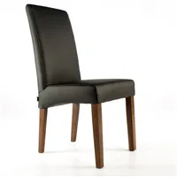 SIX Lederstuhl Bambi Rindsleder Schwarz Nussbaum Lederstühle Stühle Stuhl