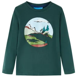 Kinder-Langarmshirt Dunkelgrün 104