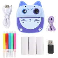 Sofortdruck-Kinderkamera, Kitty-Digitalkamera Zum Drucken von Fotos für Kinder, 4-facher Zoom, für 3-, 4-, 5-, 6-, 7-, 8-, 9- und 10-jährige Mädchen und Jungen, mit
