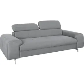 Cotta 3-Sitzer »Chef«, Big-Sofa mit Kopfteilverstellung, edle Metallkufen grau