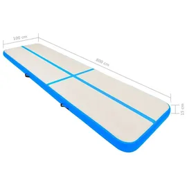 vidaXL Aufblasbare Gymnastikmatte mit Pumpe 800x100x15 cm PVC Blau