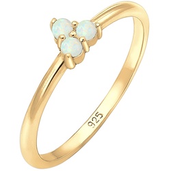 Elli Bandring Opal Kreis Geo Trio Trend 925er Silber Ringe   Damen 