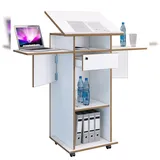 VCM Stehpult Salia Weiß H. 107 bis 128 cm x B. 60 bis 123 cm x T. 44 cm