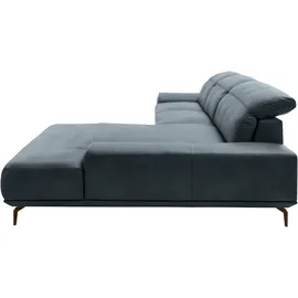 Musterring Wohnlandschaft MUSTERRING "MR 2490", blau (blau, b), B:342cm T:207cm, Sofas, Wohnlandschaft, Bronze-Fuß, Sitzhöhe 48cm, wahlweise mit Funktionen, Maße 342 x 207 cm