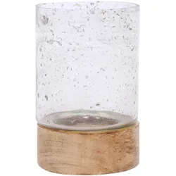 Windlicht Ø 8 cm Holz Braun S (Small)