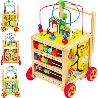 Lauflernwagen Schieben Baby ab 12 M Kleinkind Transportwagen Holz 22606