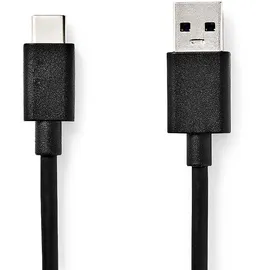 Nedis USB-Kabel - USB 3.2 Gen 1 | USB-A Stecker | USB-CTM Stecker | 5 Gbps | Vernickelt | 1.00 m | Rund | PVC | Schwarz