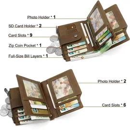 luxuskollektion REETEE Geldbörse Herren Portemonnaie kaffeebraun