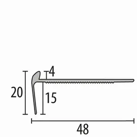 küberit Treppenkantenprofil 20 x 48 x 2500 mm Winkelprofil Einfasshöhe 4 mm Aluminium hochwertig Versenkt Gebohrt Edelstahl Küberit