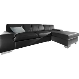DOMO collection Ecksofa »Star, zeitlose Formensprache, elegante Optik, L-Form«, wahlweise mit Bettfunktion schwarz