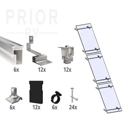 Prior PV Schrägdach-Montageset 3x1 Solarmodul