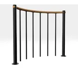 Minka Brüstungsgeländer mit vertikalen Stäben und Holz-Handlauf rund Eiche Schwarz 120cm