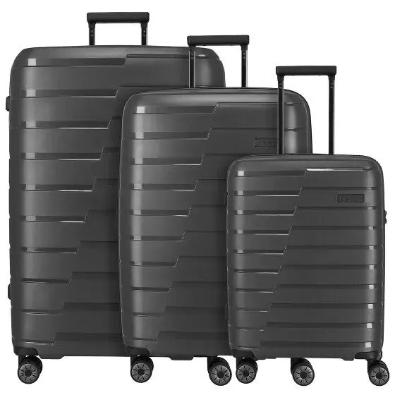 Travelite Air Base 4-Rollen Kofferset 3tlg. deep-black